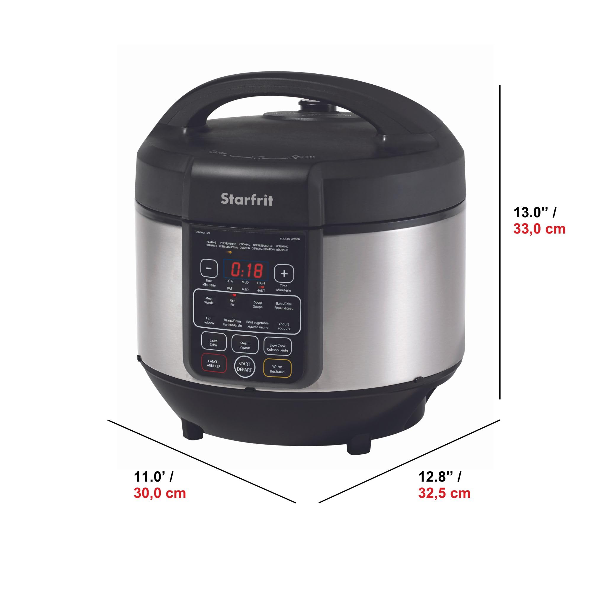 Starfrit Electric Pressure Cooker - 8L Capacity - Steam Tray, Measuring Cup & Spatula - 11 Preset Cooking Functions 🍁 All In One Marketplace Canada