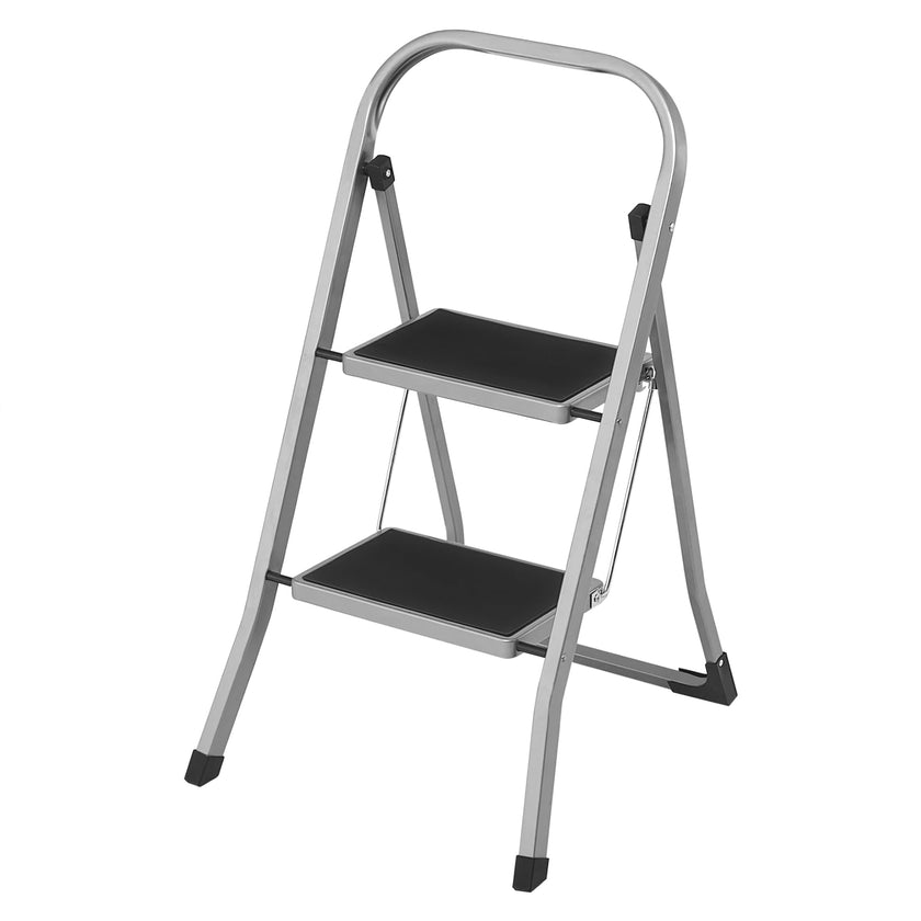 SONGMICS Step Ladder, 2-Step Ladder, Folding Ladder, Safety Lock, Space-Saving Storage, Holds up to 330 lb, Dove Gray UGSL012G01 🍁 All In One Marketplace Canada