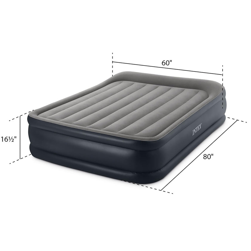 INTEX 64131ED Dura-Beam Plus Deluxe Pillow Rest Air Mattress: Fiber-Tech – Twin Size – Built-in Electric Pump – 16.5in Bed Height – 300lb Weight Capacity 🍁 All In One Marketplace Canada