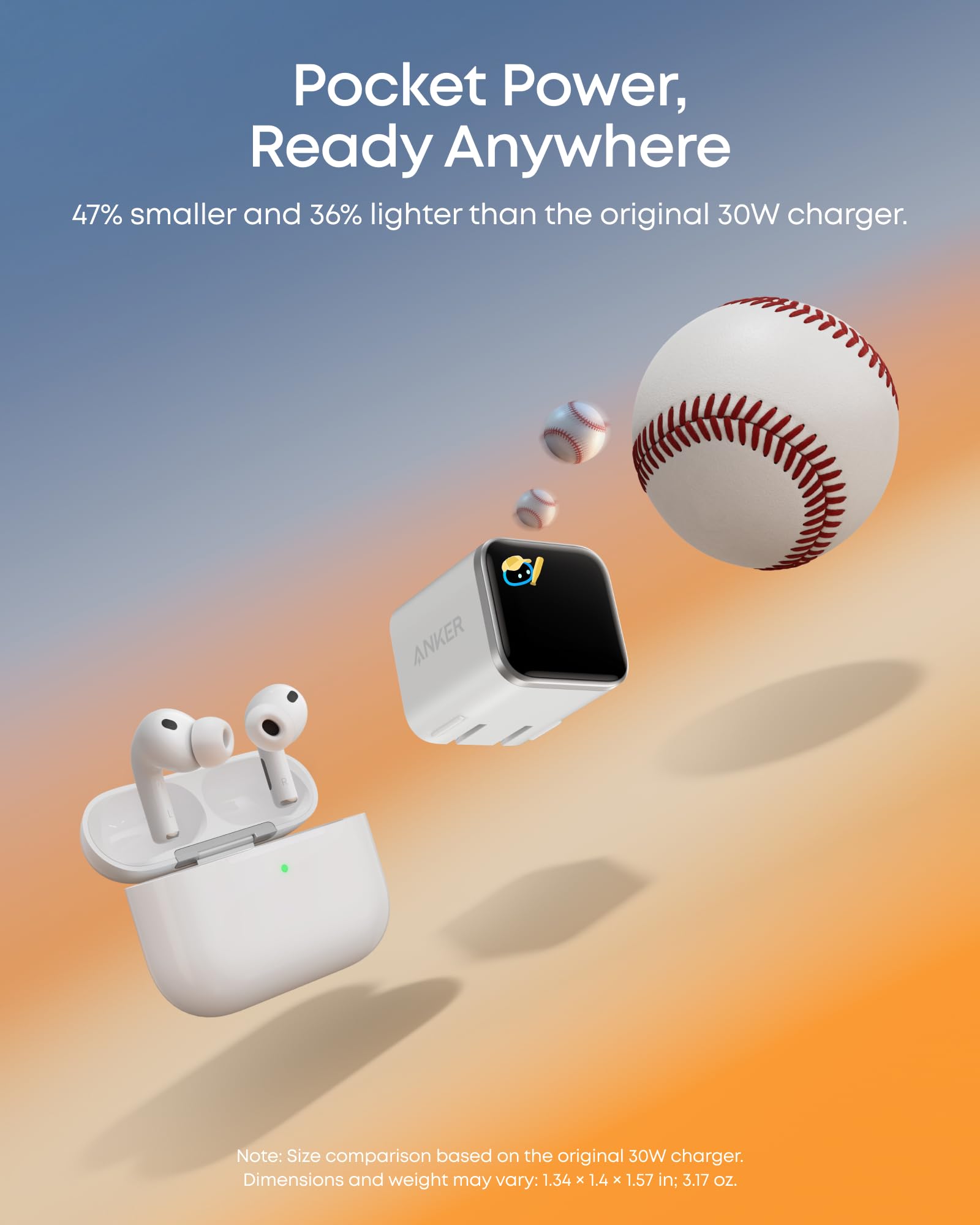Anker Smart Display Charger,Anker Nano 45W Fast Charging USB C Charger with Smart Recognition,Built-in Care Mode,Compact with 180° Foldable Plug,for iPhone 17/16/15 Series,MacBook,Apple Watch (Orange) 🍁 All In One Marketplace Canada