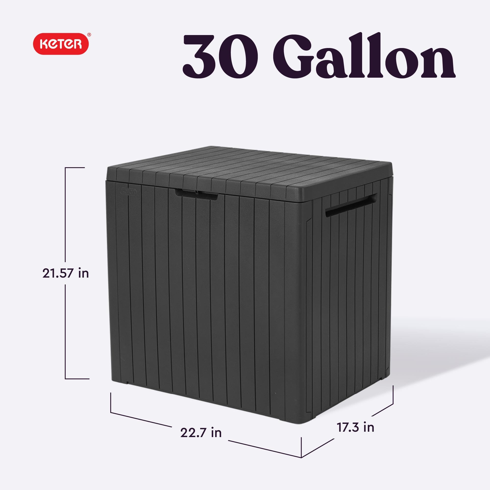 Keter City 30 Gal Outdoor Storage Box and Patio Side Table 🍁 All In One Marketplace Canada