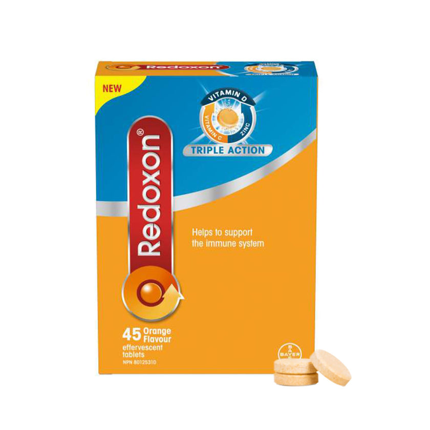 Redoxon® Triple Action Vitamin C, Vitamin D And Zinc – Effervescent Tablets for Immunity Support, Zinc, Vitamin D and Vitamin C Supplement, Immune Support For Adults, 45 Orange Flavoured Tablets 🍁 All In One Marketplace Canada