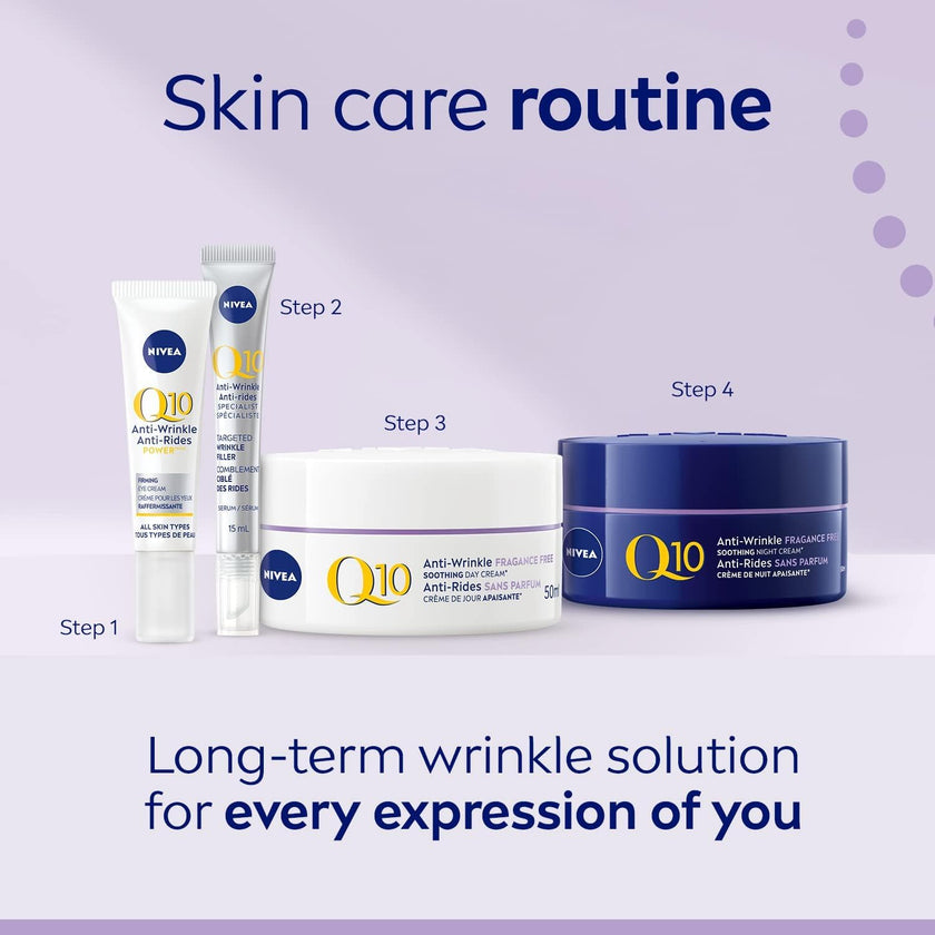 NIVEA Q10 Power Anti-wrinkle + Fragrance-free Moisturizer for Sensitive Skin, 50ml 🍁 All In One Marketplace Canada