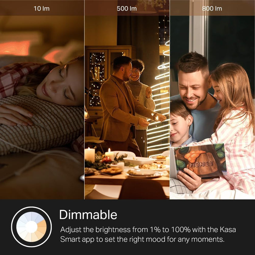 Kasa Smart Light Bulbs, Full Colour Changing Dimmable Smart WiFi Bulbs Compatible with Alexa and Google Home, A19, 9W 800 Lumens,2.4Ghz only, No Hub Required, 4-Pack (KL125P4), Multicolour 🍁 All In One Marketplace Canada