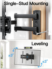Pipishell Full Motion TV Wall Mount for 26-65 Inch TVs up to 77 lbs, Height Adjustable Corner Wall Mount Bracket with Articulating Arm, Swivel Extension Tilt, Max VESA 400x400mm, PIMF9 🍁 All In One Marketplace Canada