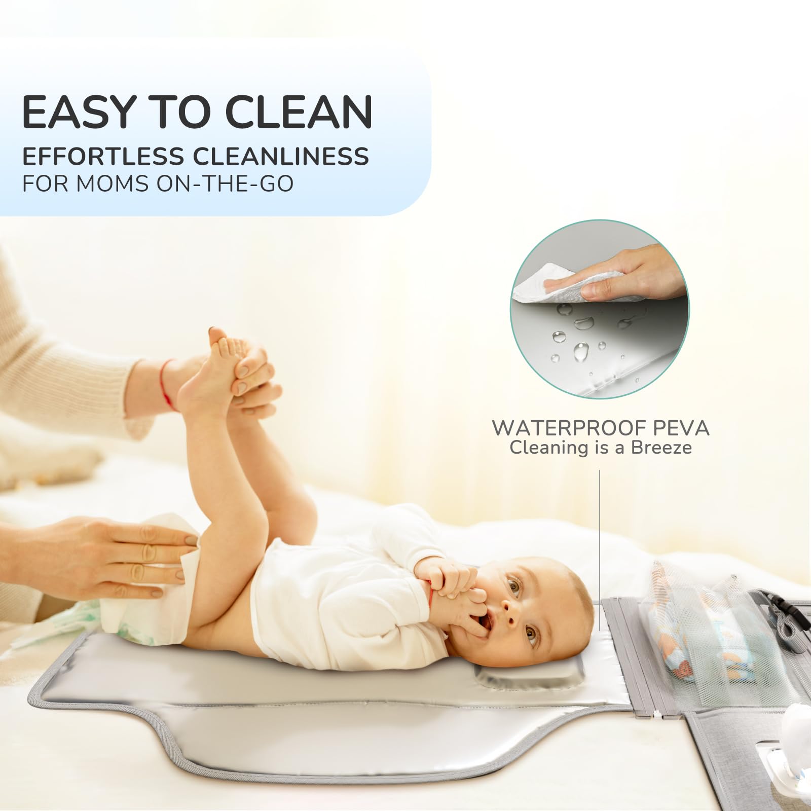 Portable Diaper Changing Pad for Baby, Detachable Travel Changing Pad with Baby Wipes Pocket, Gifts for Baby Shower, Newborn Girls and Boys 🍁 All In One Marketplace Canada