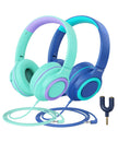 iClever 2Pack Kids Headphones with Sharing Splitter - 85dBA Safe Volume Limited - HS22 Wired Headphones for Kids Teens, Tangle-Free 3.5mm Jack Foldable Stereo Headphone for School/Tablet/Travel 🍁 All In One Marketplace Canada