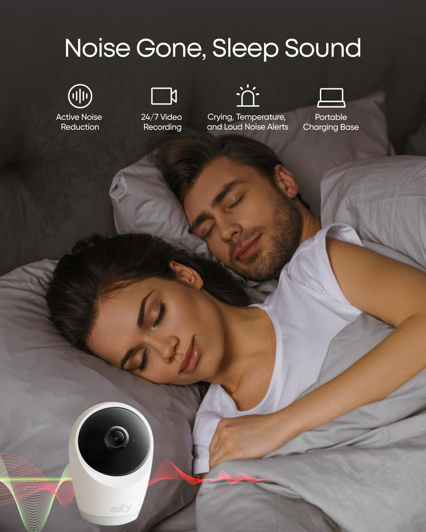 eufy Baby Monitor E21 with 4K Camera, Hybrid Wi-Fi and No Wi-Fi Connection, App and Monitor Control, Ultra-Clear Night View, Pan-Tilt, 8× Zoom, Portable Camera with Built-In Battery, ANR, Smart Alerts 🍁 All In One Marketplace Canada