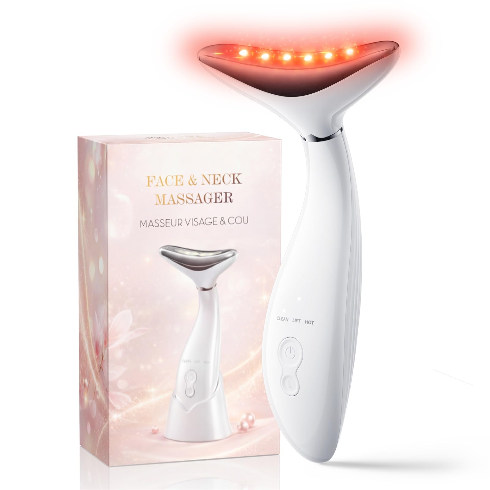 3 in 1 Neck and Face Massager Tool, Red Light Therapy for Face, Portable Facial Massager for Mother Day Gifts, Anniversary Gift for Couple, Valentines Day Gifts for Her, Birthday Gifts for Women 🍁 All In One Marketplace Canada