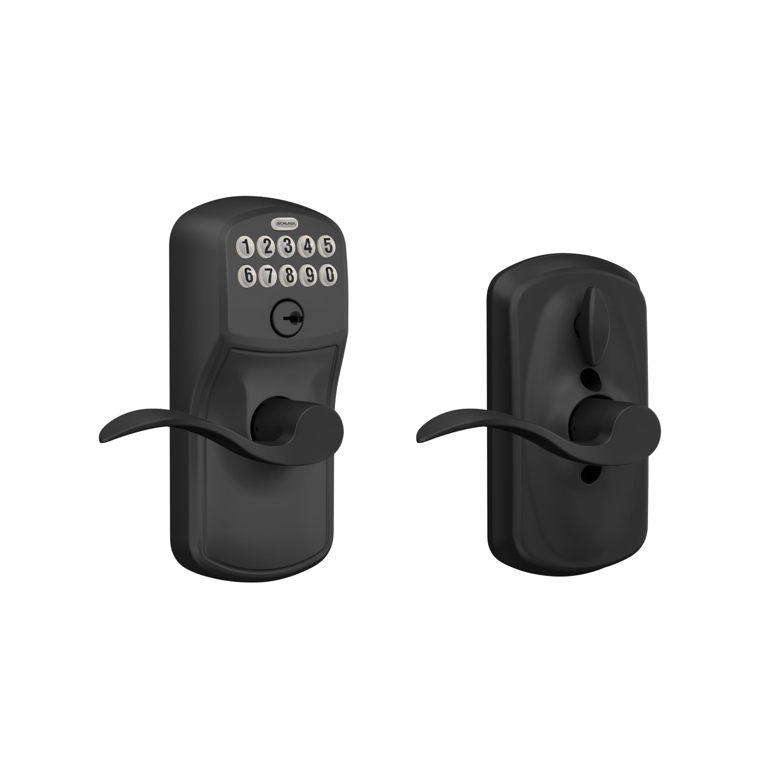 Schlage Electronic Keypad Lock, Lever Handle, Camelot Trim, Matte Black 🍁 All In One Marketplace Canada