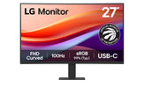 LG FHD Curved Monitor (27U421A) - 27” FHD (1920x1080), 100Hz, sRGB 99%, USB-C, Reader Mode, Flicker Safe, Dynamic Action Sync, Black Stabilizer, Eye Comfort, 3-Side Borderless, Tilt Adjustable 🍁 All In One Marketplace Canada