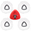 4Pcs Spin Mop Head Refills + 1 Mop Holder for Vileda, fit O-Cedar Spin Mop, Easy Wring Mop Replacement, Microfiber Triangle Replacement Pads, White Color (Pack4 * 1) 🍁 All In One Marketplace Canada
