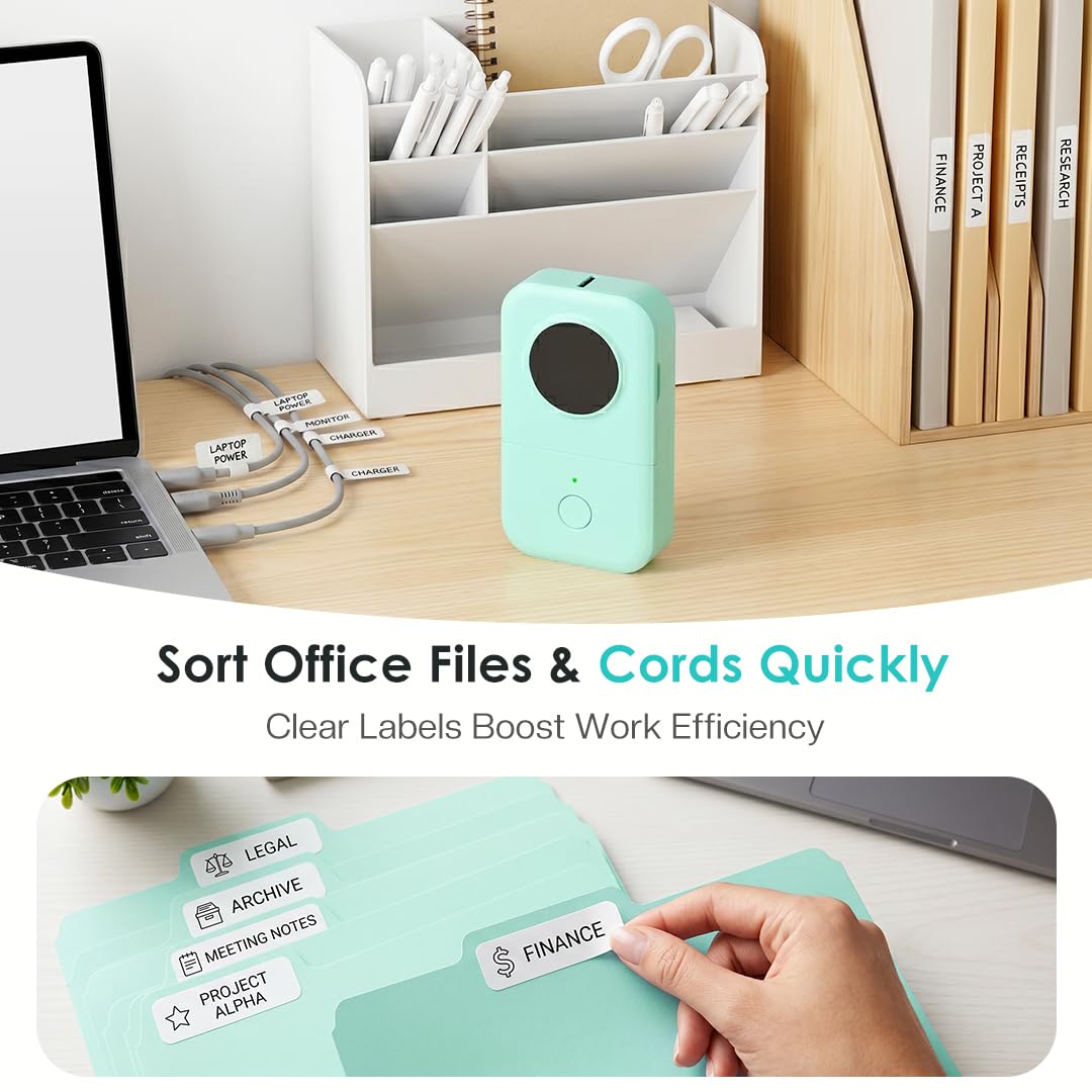 Phomemo D30 Label Maker Machine with Tape, Portable Bluetooth Label Printer, Small Smart Phone Handheld Sticker Mini Labeler Multiple Templates Font Icon Easy to Use Inkless Rechargeable F Office Home 🍁 All In One Marketplace Canada