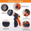 Forthcan Garden Hose Nozzle - 2 Pack Hand Sprayer With 8 Patterns for Watering, Car Wash, Cleaning and Showering Dogs & Pets (Orange) 🍁 All In One Marketplace Canada