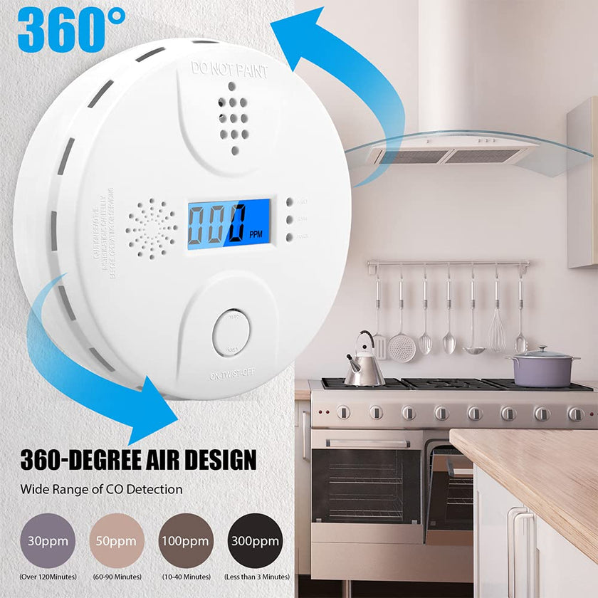 Carbon Monoxide Detector,CO Alarm Detector with Digital Display and Sound Alarm for Home 2pcs 🍁 All In One Marketplace Canada