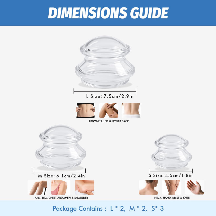 ELERA Silicone Cupping Therapy Set (3 Sizes, 7 Cups), Reusable Massage Cups for Deep Tissue, Cellulite, Face, Neck, Back, Joint, Body Relaxation 🍁 All In One Marketplace Canada