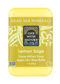 One With Nature - Lemon Sage Bar Soap (200g)