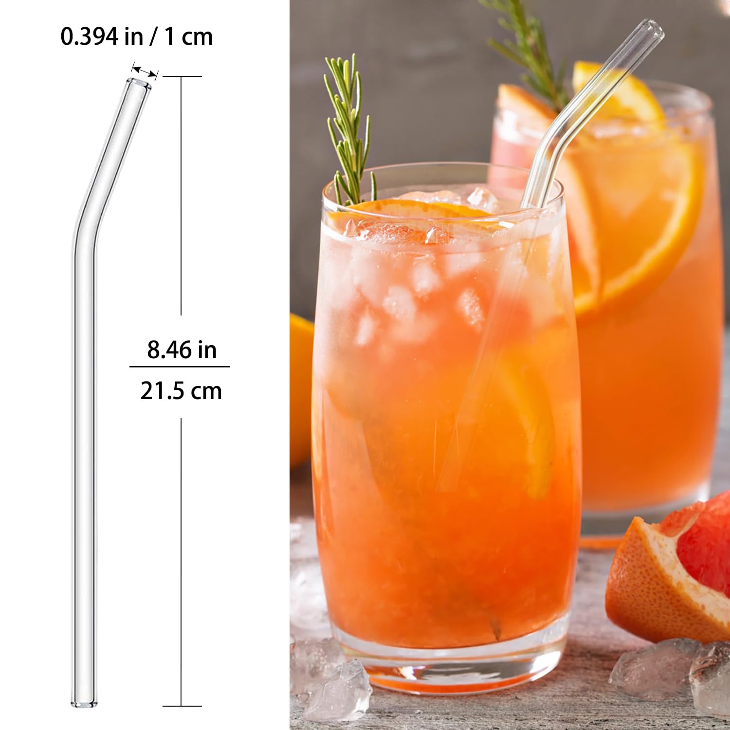 Nafender 10-Pack Glass Straws Reusable Drinking Straw Including 4 Straight and 4 Bent Straws & 2 Extra Wide Smoothie Straw with 2 Cleaning Brushes 🍁 All In One Marketplace Canada