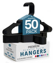 Utopia Home Plastic Hangers, 50 Pack, Clothes Hangers with Shoulder Grooves, Durable Space Saving Coat Hanger for Shirts, Pants, Skirts, Jackets, Blouses, Dresses and Everyday Wardrobe Use (Black) 🍁 All In One Marketplace Canada