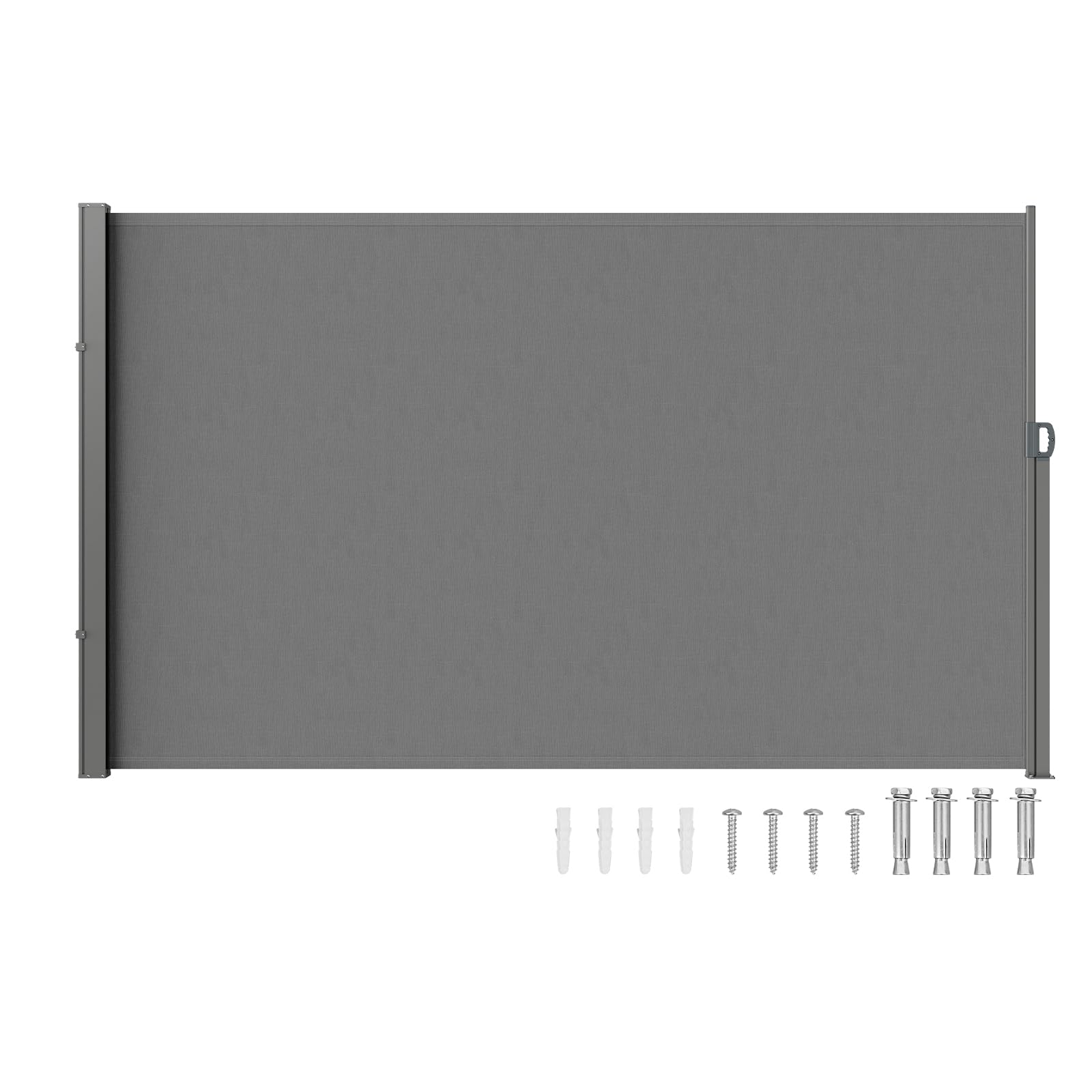 VEVOR Retractable Side Awning, 71''x 138'' Outdoor Privacy Screen, 180g Polyester Water-Proof Retractable Patio Screen, UV 30+ Room Divider Wind Screen for Patio, Backyard, Balcony, Gray 🍁 All In One Marketplace Canada