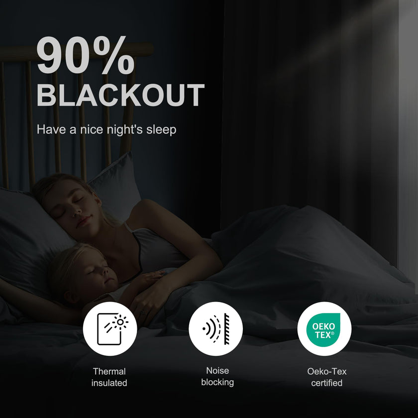 NICETOWN Blackout Curtains 2 Panels for Bedroom- Halloween Thermal Insulated Grommet Blackout Curtains 63 Inches Long for Living Room/Kitchen Rideaux occultants (2 Panels,W42 x L63 -Inch,Black) 🍁 All In One Marketplace Canada