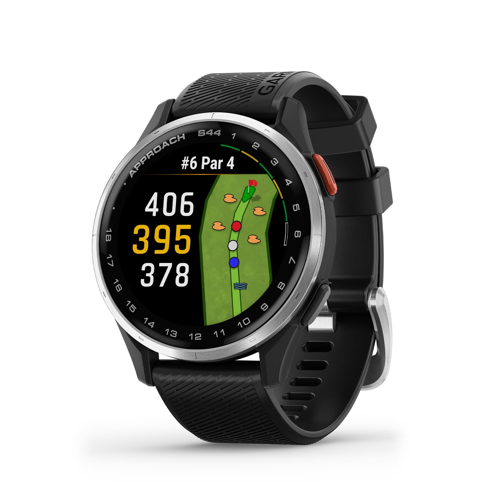 Garmin Approach S44, Essential Golf GPS Smartwatch, AMOLED Display, On-Course Features, Silver Aluminum Bezel with Black Silicone Band 🍁 All In One Marketplace Canada