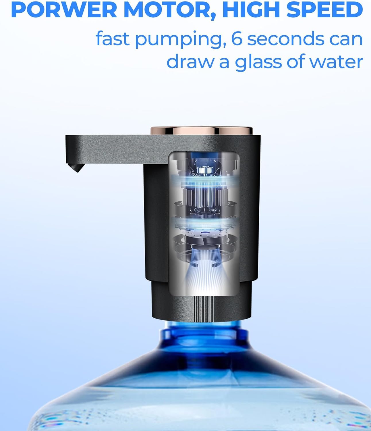 Water Dispenser Pump Water Pump for 5 Gallon Bottles, USB Rechargeable Water Bottle Pump, Portable Water Jug Dispenser for Home, Kitchen, Office, Camping 🍁 All In One Marketplace Canada