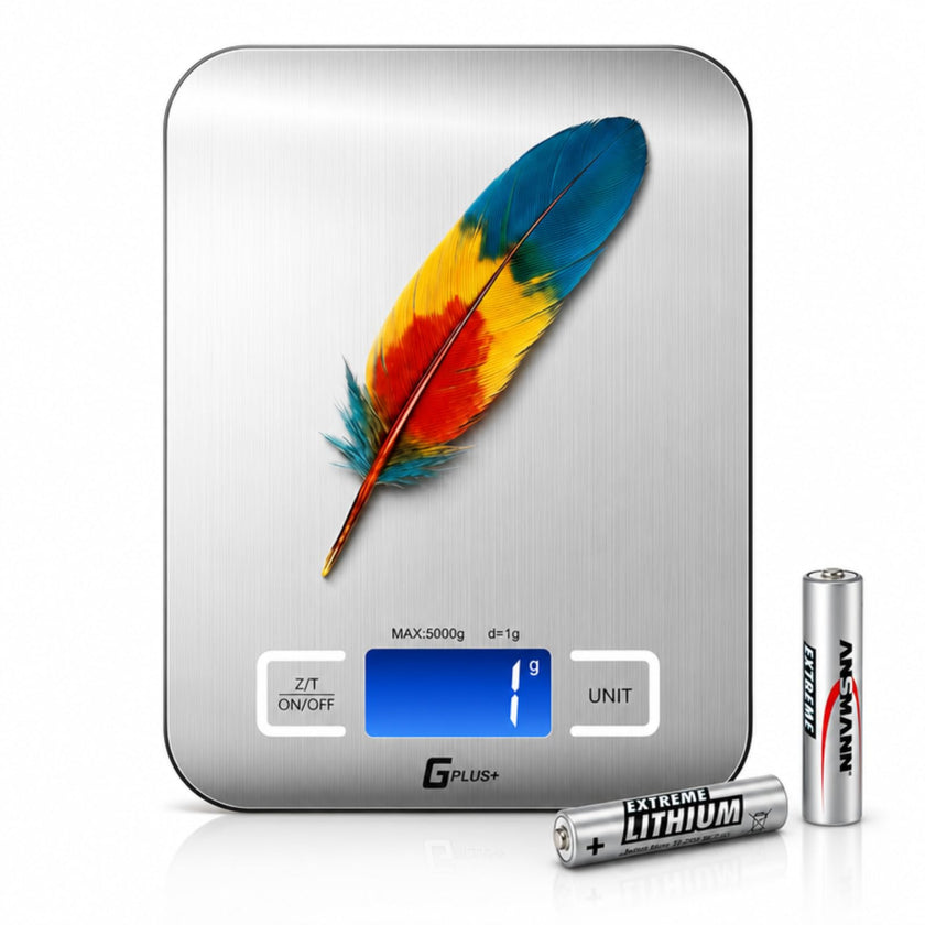 Food Scale, GPlus+ Digital Kitchen Scale, Highly Accurate 5000g/11lb x 0.1oz, Food Scale for Cooking, Baking and Weight Loss, Kitchen Scale with Backlit - Batteries Included 🍁 All In One Marketplace Canada