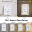 3-Sided Power Bars with Surge Protector, POWRUI 6-Outlet Extender with 3 USB Ports (1 USB C) and Night Light, Multi Plug Outlet and Spaced Outlets Adapter, ETL, White 🍁 All In One Marketplace Canada