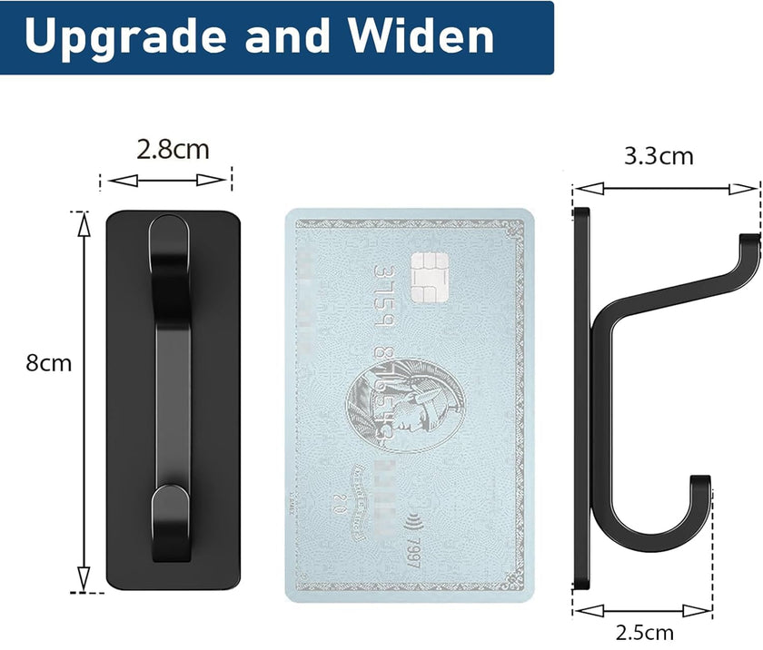 Self Adhesive Hooks for Hanging, Waterproof Towel Hook for Bathroom, Black Wall Hanger for Shower, Coat, Door, Robe, Sticky and Heavy Duty, 6-Pack 🍁 All In One Marketplace Canada