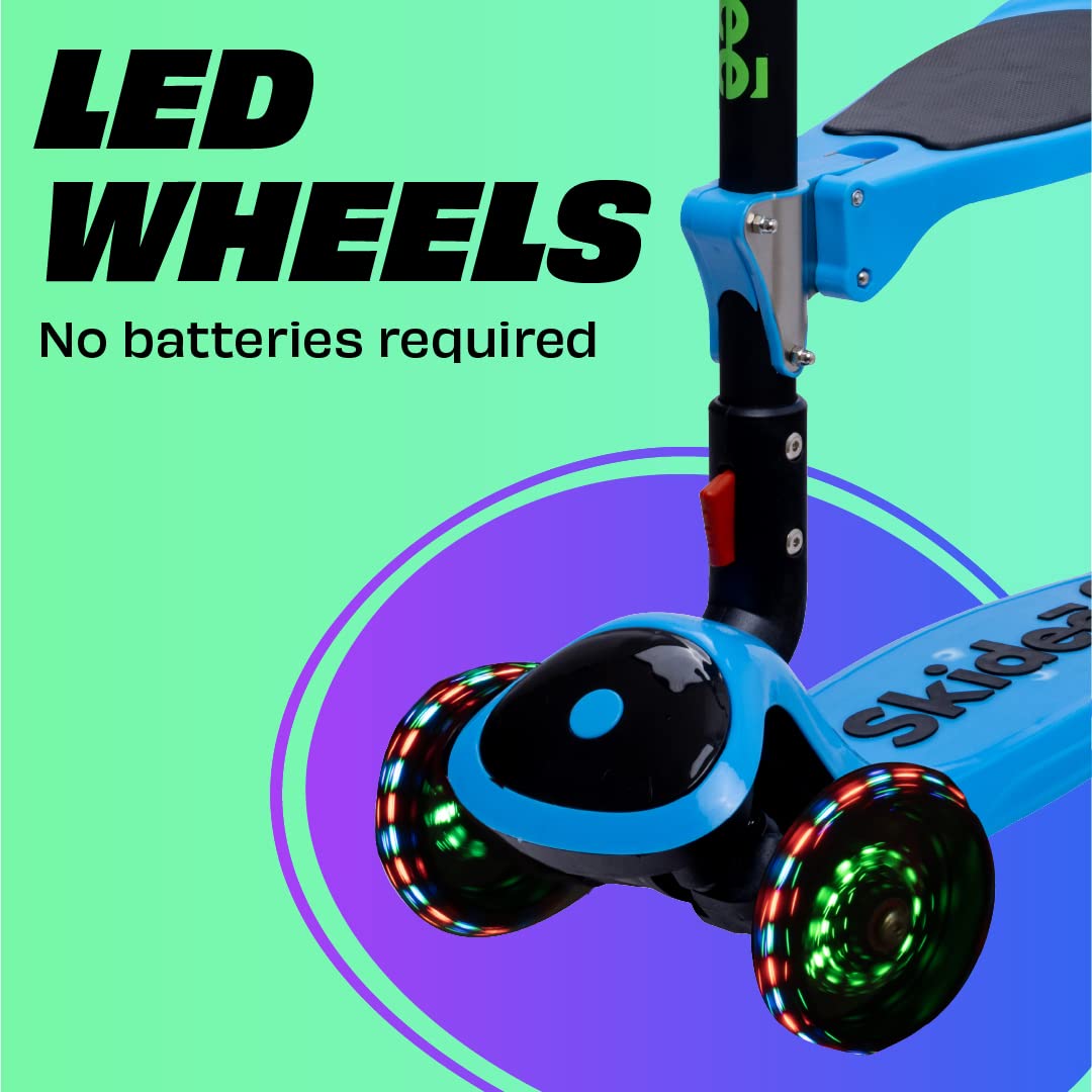 Kick Scooters for Kids Ages 3-5 (Suitable for 2-12 Year Old) Adjustable Height Foldable Scooter Removable Seat, 3 LED Light Wheels, Rear Brake, Wide Standing Board, Outdoor Activities for Boys/Girls 🍁 All In One Marketplace Canada