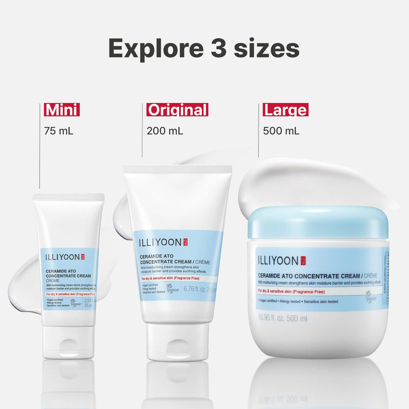 Illiyoon Ceramide Ato Concentrate Cream | Moisturizer for Dry & Sensitive Skin, 100hr Lasting Hydration, For Face & Body, Gentle for Infants, Moisture Barrier Repair, Vegan Certified, 6.76 fl.oz. 🍁 All In One Marketplace Canada