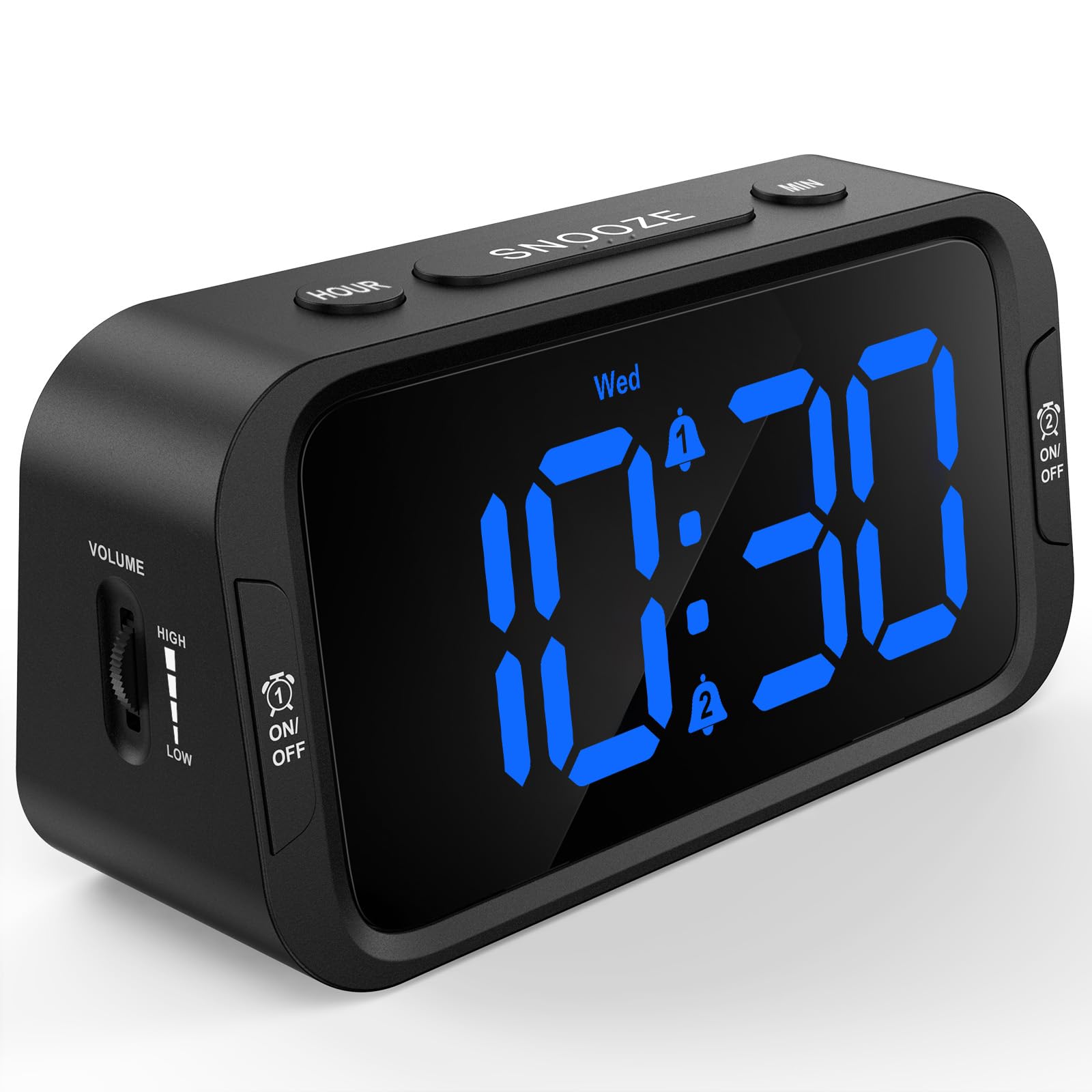 Odokee Digital Dual Alarm Clock for Bedroom, Easy to Set, 0-100% Dimmer, USB Charger, 5 Sounds Adjustable Volume, Weekday/Weekend Mode, Snooze, 12/24Hr, Battery Backup, Compact Clock for Bedside(Blue) 🍁 All In One Marketplace Canada