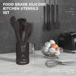Silicone Cooking Utensils Set - 446°F Heat Resistant Kitchen Utensils,Spatula Sets,Turner Tongs,Spoon,Kitchen Utensil Gadgets Tools Set for Nonstick Cookware,Dishwasher Safe BPA Free (Gray) 🍁 All In One Marketplace Canada
