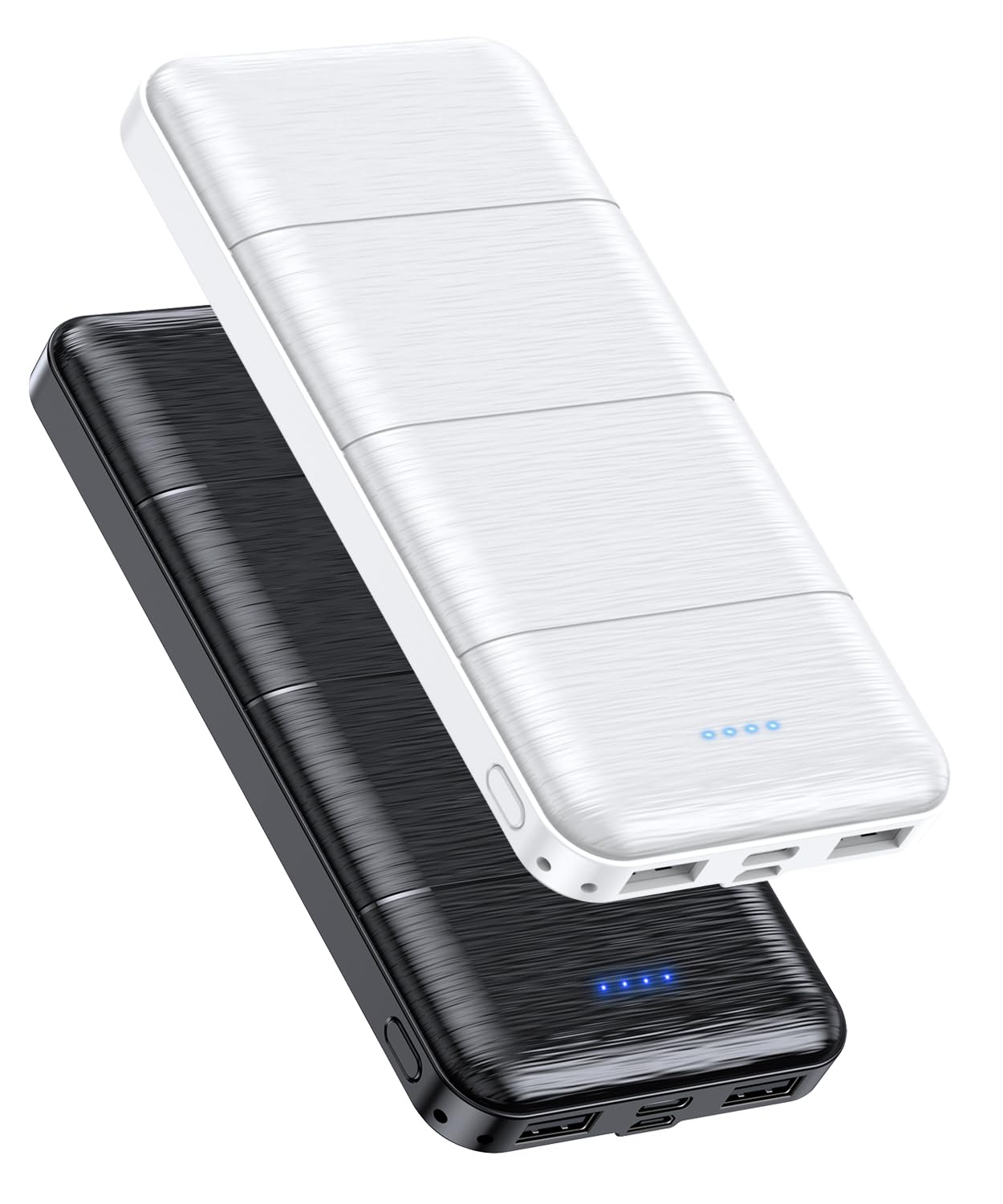 Portable-Charger-Power-Bank - 2 Pack 15000mAh Dual USB Power Bank Output 5V3.1A Fast Charger Portable Charger Compatible with Smartphones and All USB Devices (Deep Black and White) 🍁 All In One Marketplace Canada