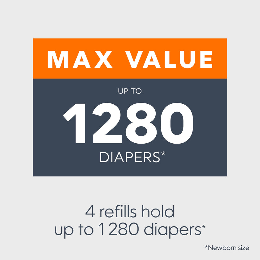 Diaper Genie Essentials Round Refill 4-Pack | Holds Up to 1280 Newborn Diapers | Features Unscented Continuous Film | Compatible with Diaper Genie Complete and Expressions Pails 🍁 All In One Marketplace Canada