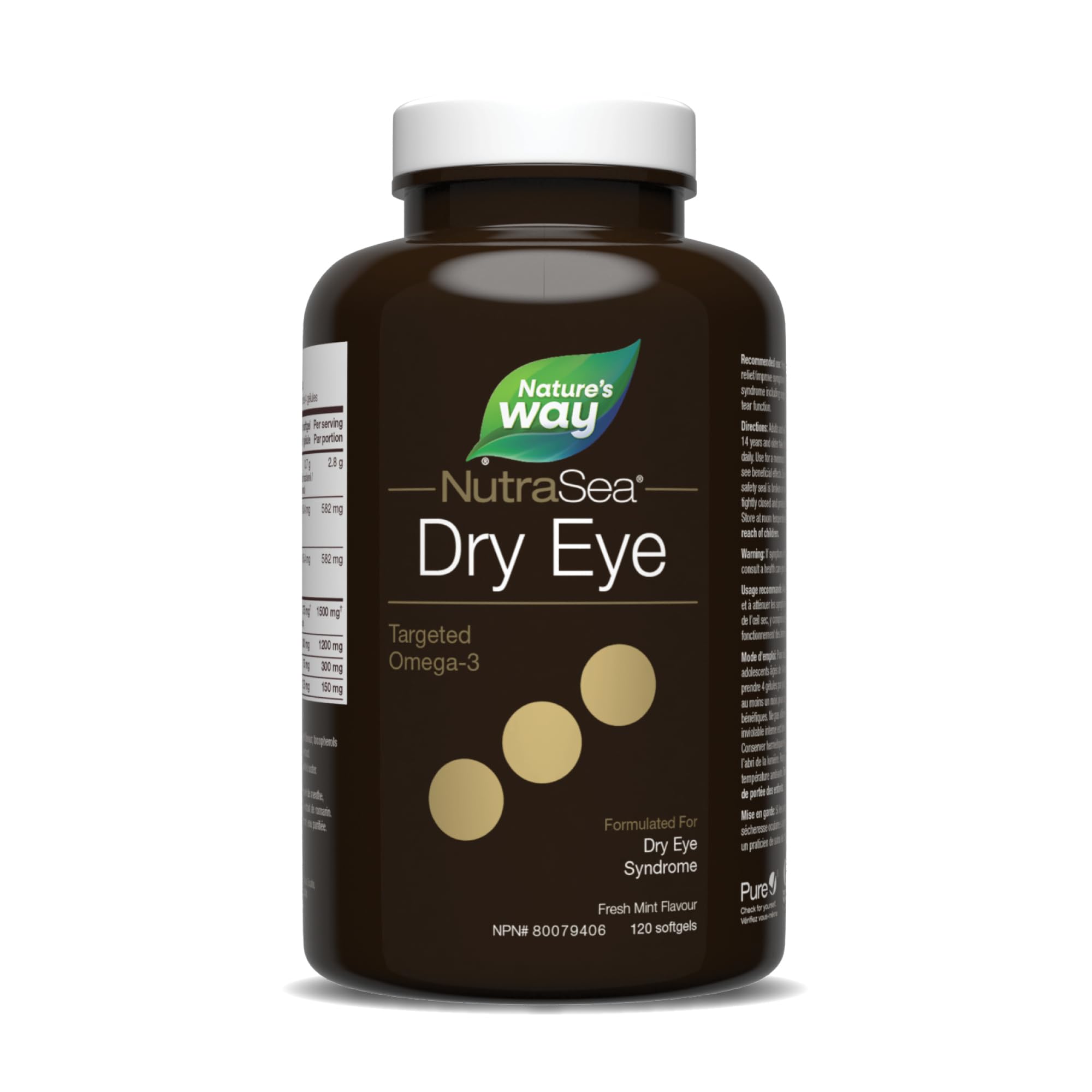 Nature’s Way NutraSea Dry Eye Omega‑3 Supplement – Targeted Eye Health & Tear Support – 1500 mg EPA + DHA with 150 mg GLA – Citrus Flavour Fish Oil – 120 Softgels 🍁 All In One Marketplace Canada