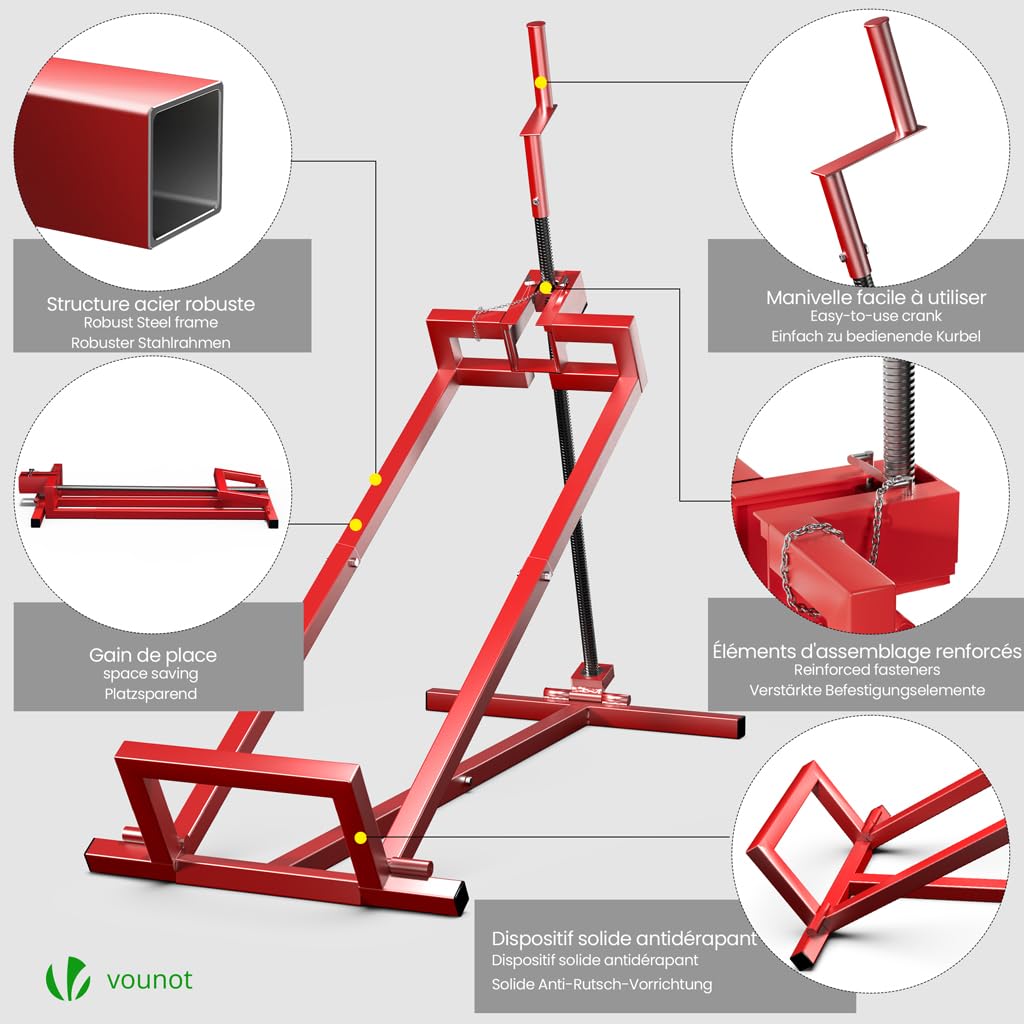 VOUNOT Ride on Lawn Mower Lift Jack, Telescopic Maintenance Jack for Lawn mowers and Garden Tractors, Weight Capacity 880 Lbs, Red 🍁 All In One Marketplace Canada