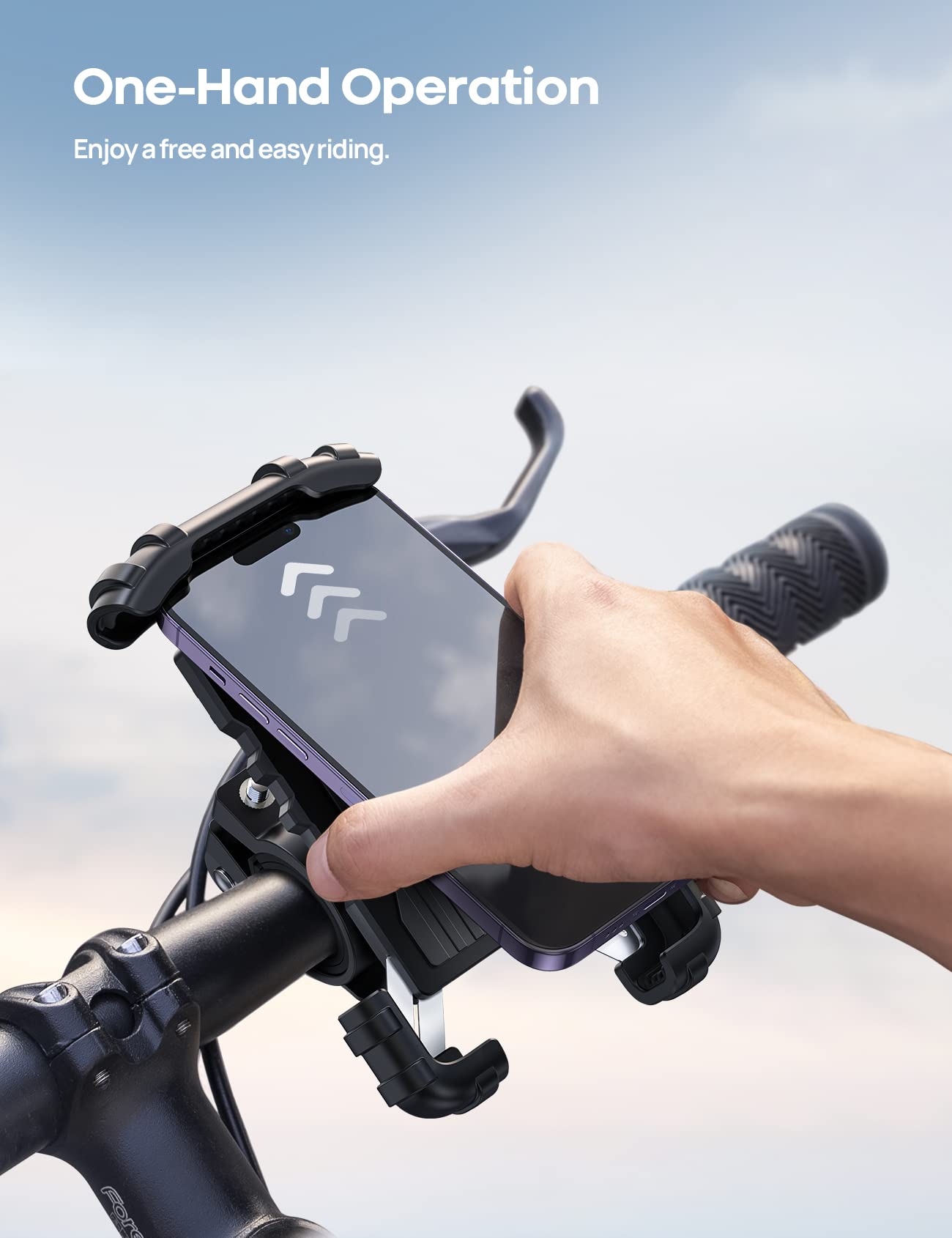 Lamicall Bike Phone Mount, Motorcycle Phone Holder - Motorcycle Bicycle Cell Phone Mount Clamp for Handlebar, Cycling Mount for iPhone 17 Pro Air, 16 Pro 15 Pro Max S25 S26+, 4.7-6.8