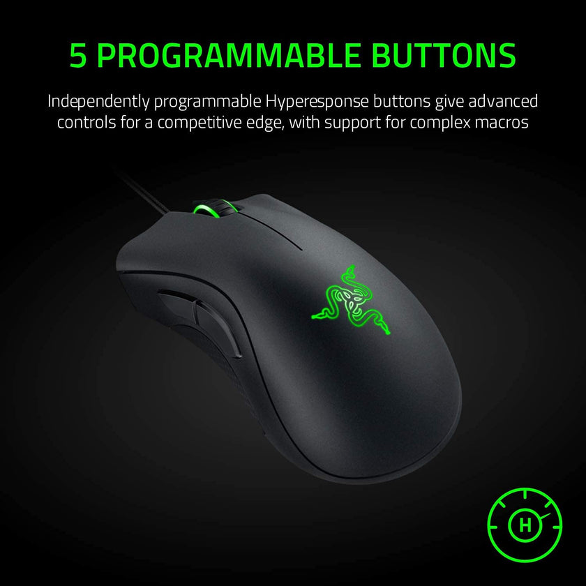 Razer DeathAdder Essential Gaming Mouse: 6400 DPI Optical Sensor - 5 Programmable Buttons - Mechanical Switches - Rubber Side Grips - Classic Black 🍁 All In One Marketplace Canada