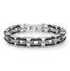 Men’s Stainless Steel Industrial Two-Tone Motorcycle Chain Biker Bracelet