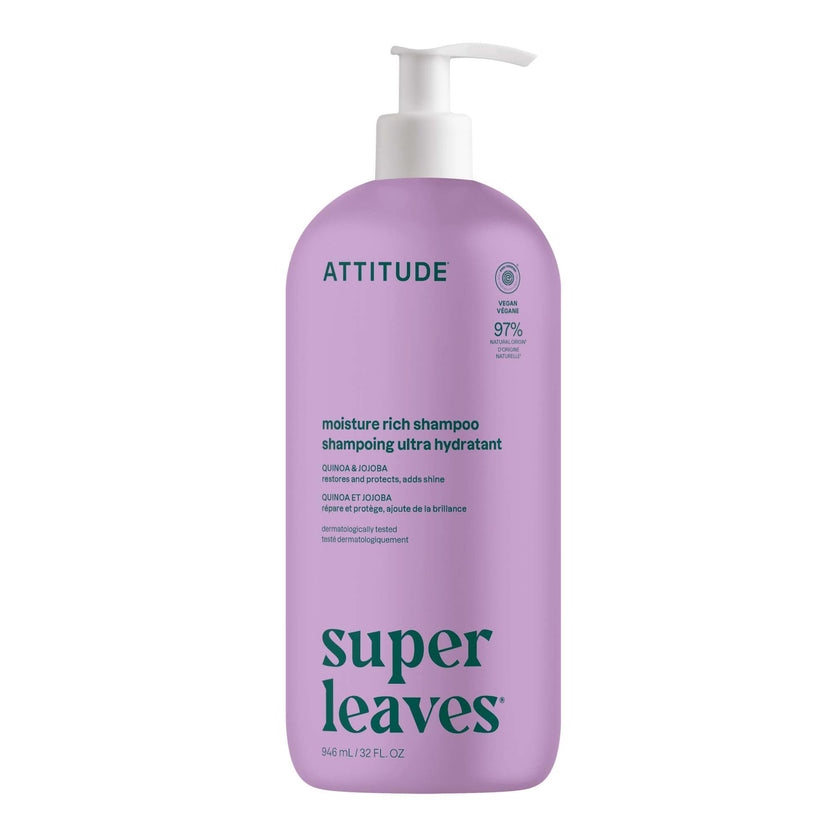 ATTITUDE Moisture Rich Hair Shampoo, Made in Canada, EWG Verified, For Dry and Damaged Hair, Naturally Derived Ingredients, Vegan and Plant Based, Quinoa and Jojoba, 946 mL 🍁 All In One Marketplace Canada