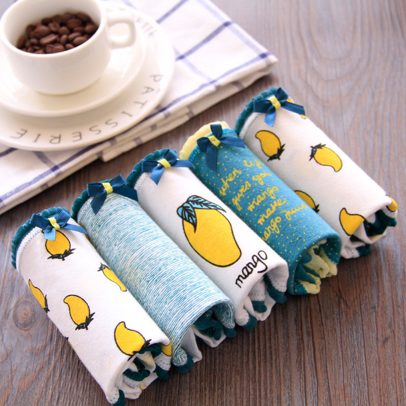 Women's Cartoon Print Cotton Underwear – Cute Novelty Bikini Panties (4 Styles, L & XL)