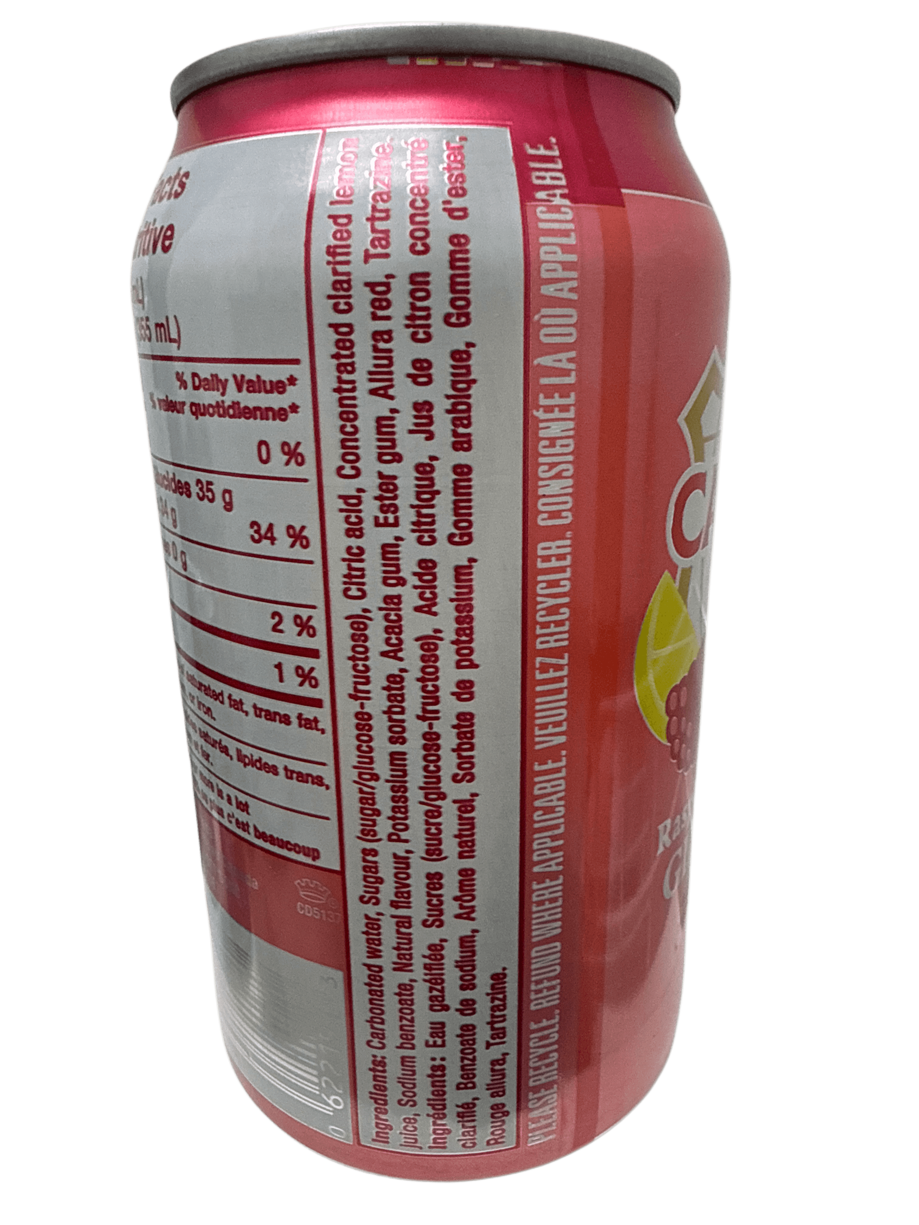 Canada Dry, édition limitée, limonade framboise, bière de gingembre en canette, 355 ml - édition canadienne