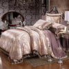 Jacquard Cotton Four‑Piece Luxury Bedding Set – Pure Cotton Duvet Cover & Silk‑Satin Finish Bed Sheet