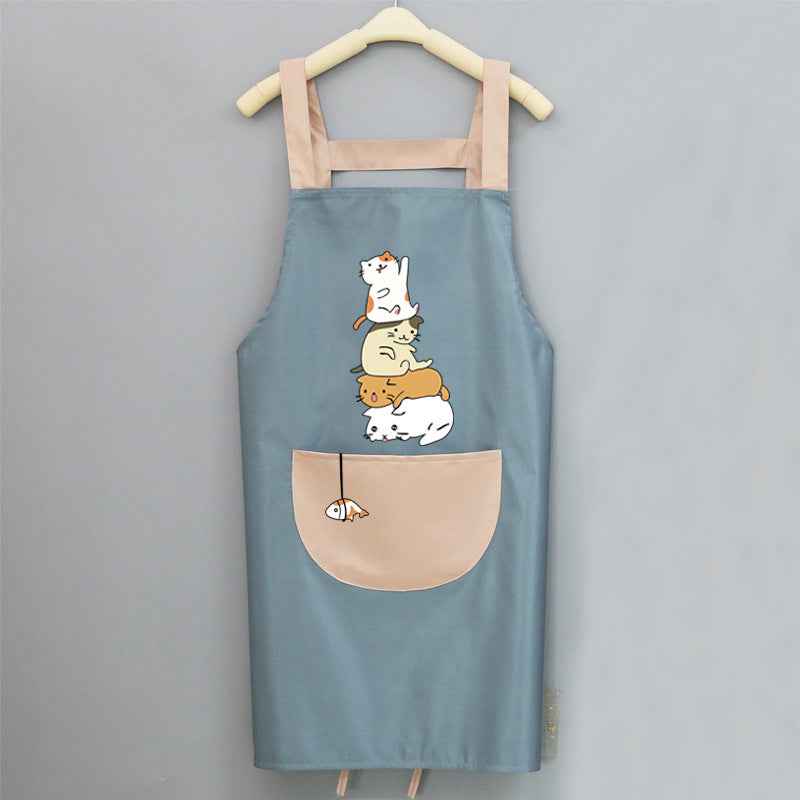 Cute Japanese Female Korean Version Home Adult Kitchen Water And Oil Working Man