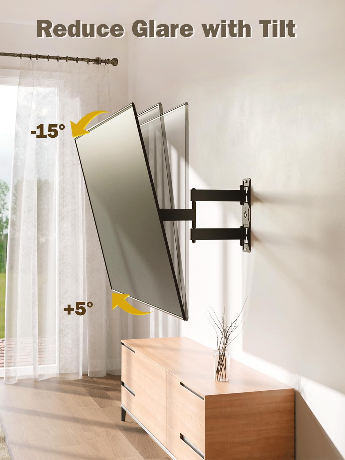Mounting Dream TV Mount for Most 26-55 Inch TVs, Full Motion TV Wall Mount with Perfect Center Design on Single Stud Articulating Mount Max VESA 400x400mm up to 77 LBS, MD2413-MX 🍁 All In One Marketplace Canada