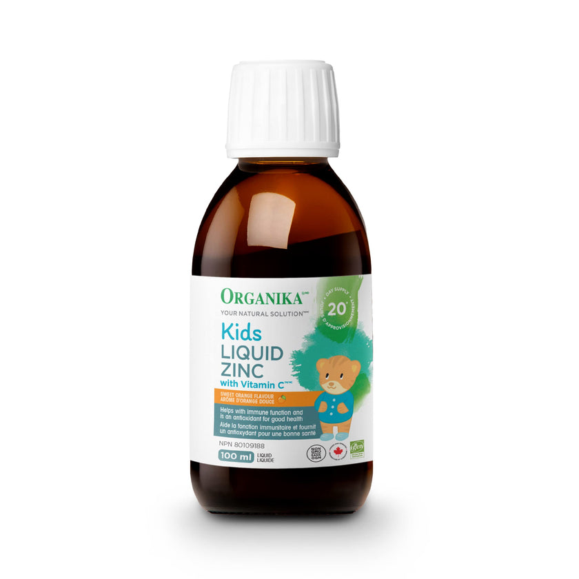 Organika Canadian-Made Kids Liquid Zinc with Vitamin C- Sweet Orange Flavour- Immune Function Support 100ml 🍁 All In One Marketplace Canada