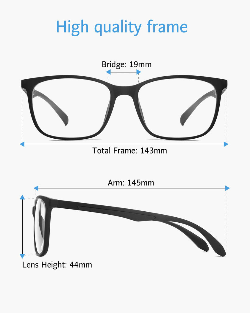 ANRRI Blue Light Blocking Glasses for Computer Use, Anti Eyestrain Lens Lightweight Frame Eyeglasses, Black, Men/Women 🍁 All In One Marketplace Canada
