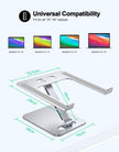 Zewwen Laptop Stand for Desk, Ergonomic Adjustable Foldable Computer Stand with Heat-Vent, Aluminium Alloy Laptop Riser Compatible with MacBook Air, Pro, Dell XPS, Samsung, 10”-16
